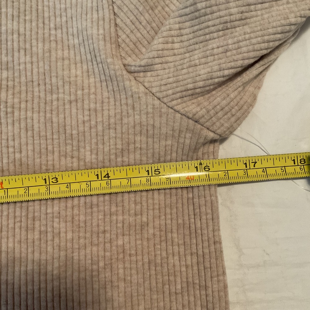Old Navy Ribbed Turtleneck Mini Dress Women L Beige Long Sleeve Bodycon Neutral - Picture 9 of 11